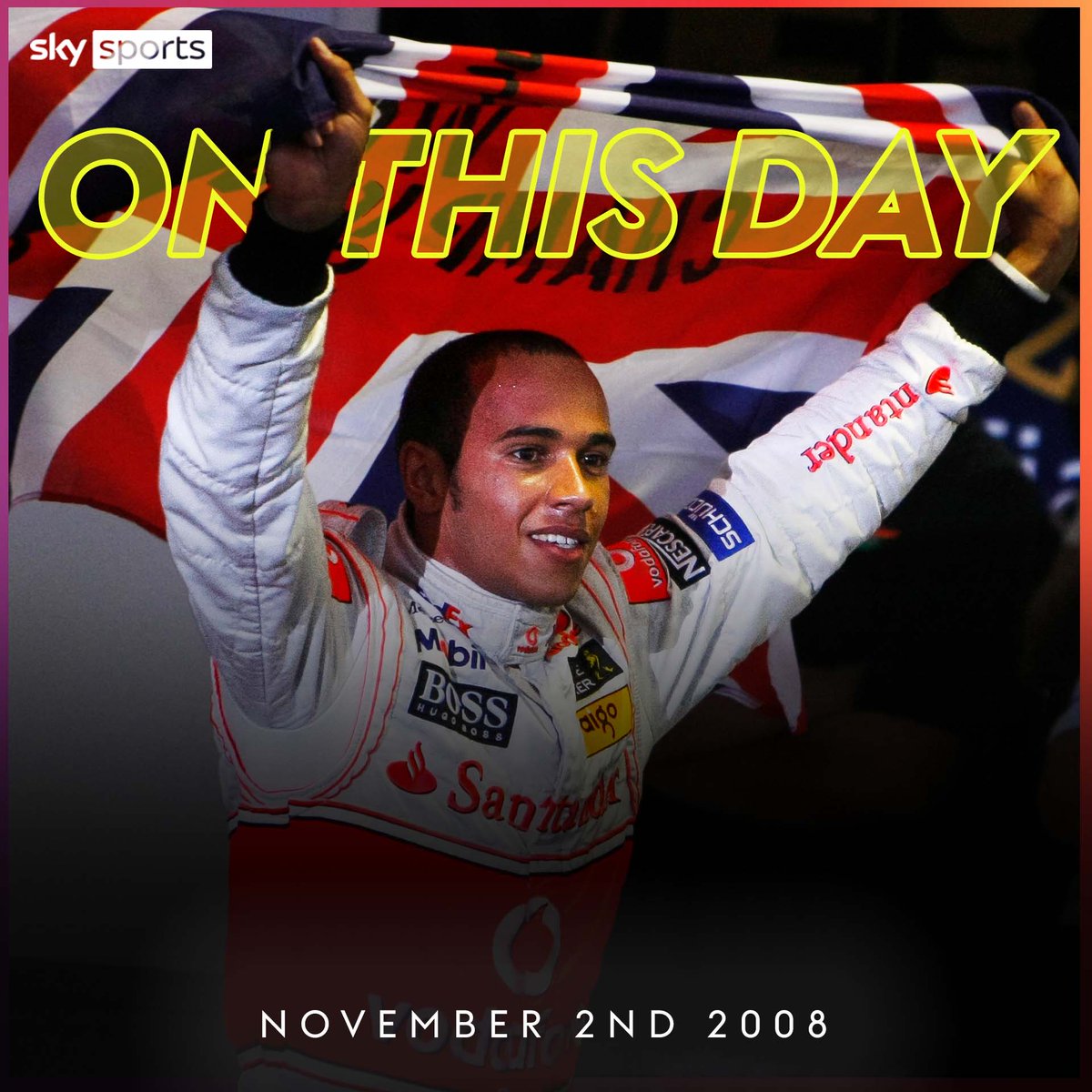 📅 OTD: 2008 ➡ Lewis Hamilton won his first World Drivers Championship after overtaking Timo Glock on the very last lap of the 2008 Brazilian Grand Prix.