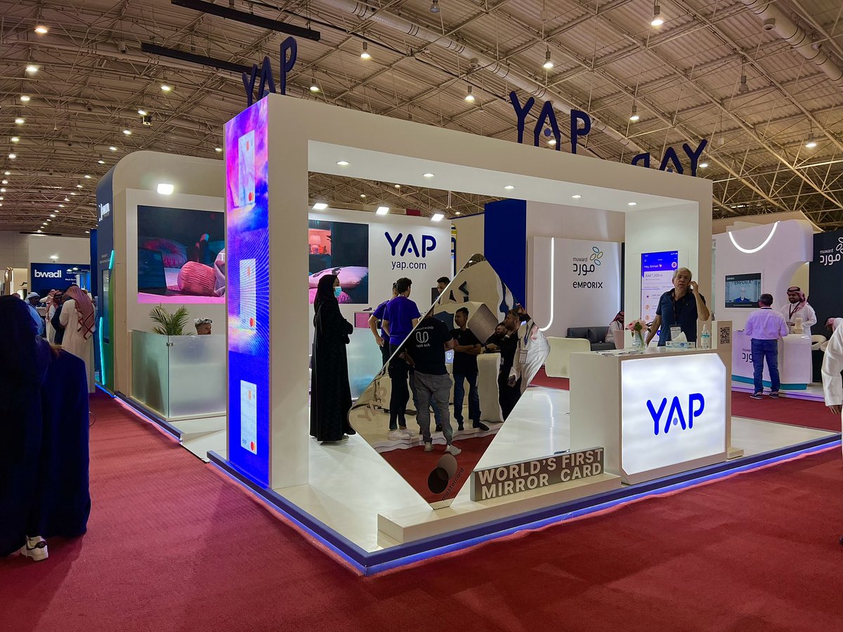 Our YAP stand is up and running, and we are ready for you! Visit us at stand number H40 where you can view the latest of your digital banking features, annnnd there's puuurple ice cream for every visitor 💜