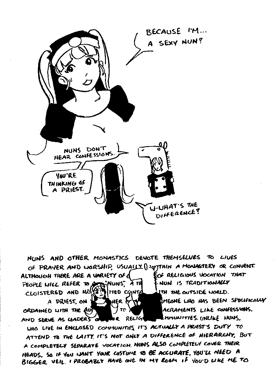 ClericKnight's tweet photo. Hilda fails to impress her religious girlfriend on Halloween https://t.co/jzP4OWPgm2