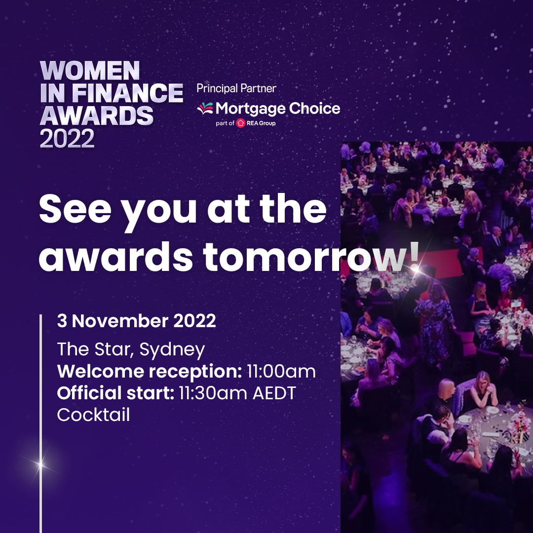 We're excited to see you all at the Women in Finance Awards tomorrow!

We look forward to seeing you all celebrate another year of exceptional achievements from extraordinary women financial professionals. 

<a href="/MortgageChoice/">Mortgage Choice</a> 
#womeninfinanceawards #women #finance #accountants