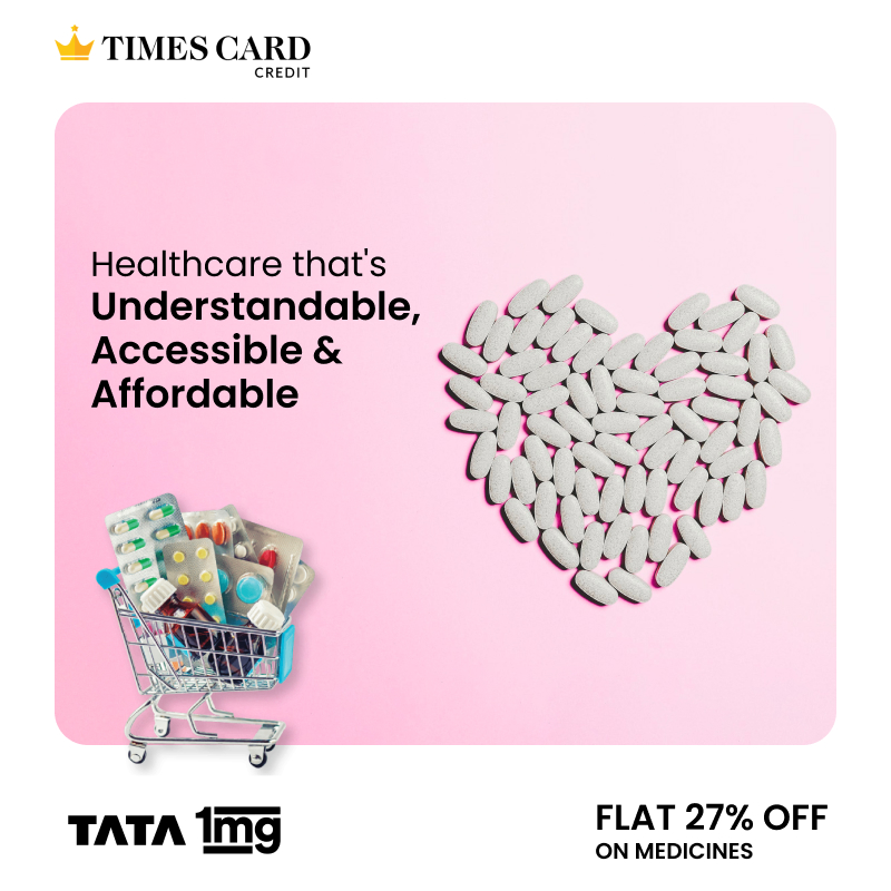 Get the healthcare you deserve. Avail flat 27% off on medicines from <a href="/1mgOfficial/">Tata 1mg</a> with your HDFC Bank Times Card Credit.

#care #healthcare #medicine #wellness #health #offer #promotion #deals