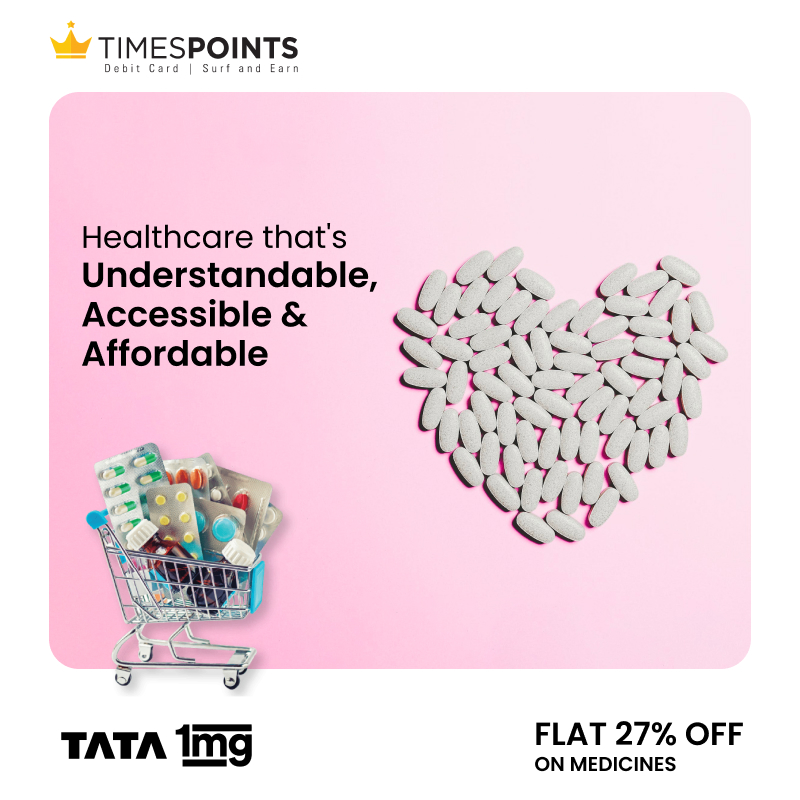 TimesCardDebit's tweet photo. Get the healthcare you deserve. Avail flat 27% off on medicines from @1mgOfficial with your HDFC Bank Times Points Debit Card.

#care #healthcare #medicine #wellness #health #offer #promotion #deals https://t.co/6u9wtYsqJF