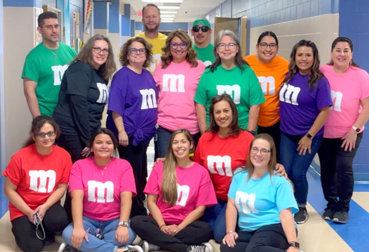 MinervaMquin4's tweet photo. Halloween Fun!! Just like M&amp;Ms, we may all have different colors on the outside, but we’re all the same on the inside…one big ❤️ that keeps us doing what we do!! @NISDGarcia @NISDSpecialEd https://t.co/saXyaTce4a