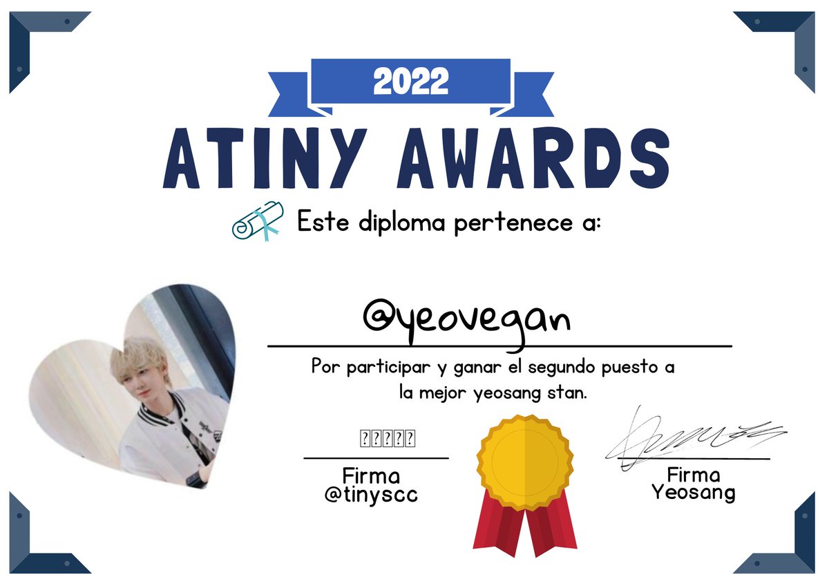 Otorgamos este diploma a <a href="/yeovegan/">🇦🇷⭐⭐⭐</a> por ganar el segundo puesto de atiny awards.