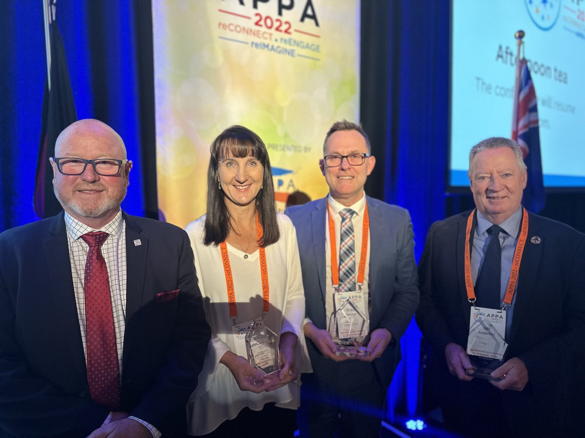 Congratulations to Ros Oates and Brad Gaynor as they received life membership of APPA earlier today.  Your ACPPA colleagues are extremely proud.  Congratulations also to Ian Anderson for you also joining this select group. <a href="/rosoates1970/">Ros Oates</a>, <a href="/brad1968/">Brad Gaynor</a>, @appa22conf, <a href="/appavoice/">APPA</a>,