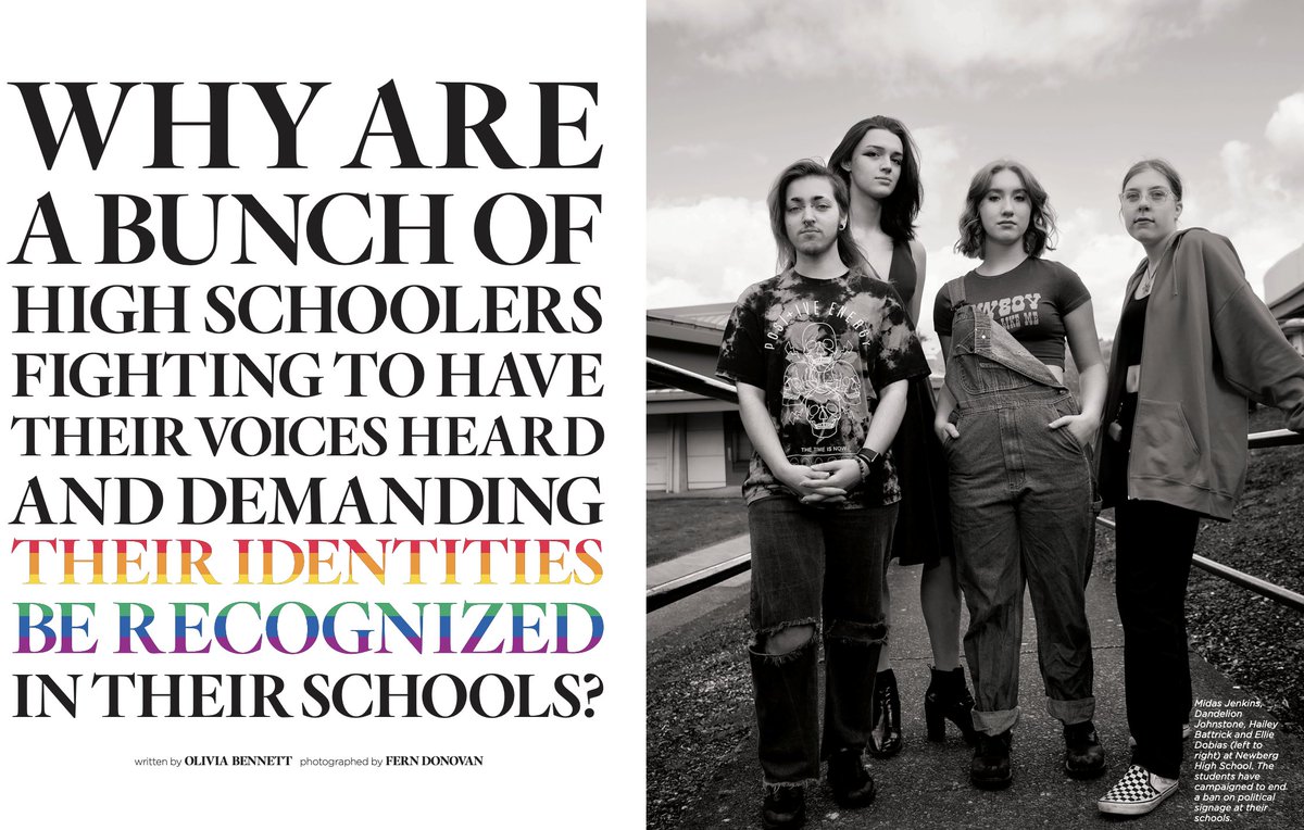 For 30 years, <a href="/fluxoregon/">Flux Magazine</a> has wowed readers with its  design. The '22 issue of the student-produced magazine of the <a href="/UOsojc/">UO Journalism & Comm</a> once again came through. A big reason: the stylish touch of art director <a href="/gigirutsky/">Gigi</a>, who received an <a href="/acpress/">Associated Collegiate Press</a> honorable-mention award for this spread: