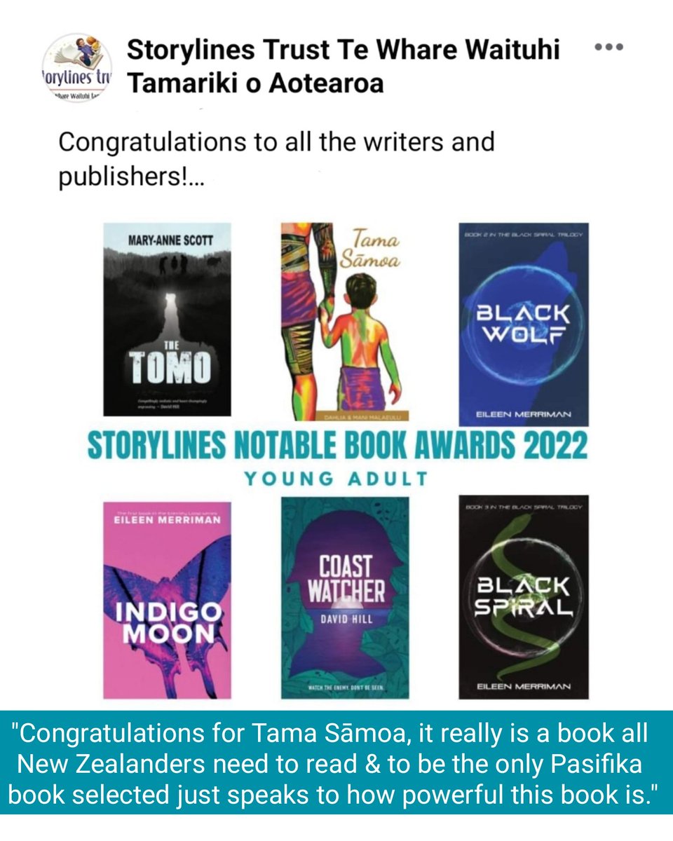 Tbh we never set out 2 win awards but we are driven by our Mila's Books mission of ensuring we as Pasifika are seen, heard &amp; valued by sharing the power of our stories - by us, 4 all of us. Faafetai lava @storylinesnz 4 this acknowledgement &amp; helping us on our mission 🙏🏾📘💙🌊