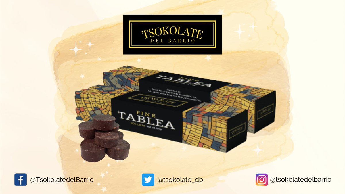 tsokolate_db's tweet photo. 😃 We manufacture Tsokolate del Barrio Fine Tablea. It is a finely ground tablea made from quality cacao beans of South Cotabato and perfectly roasted to produce the best flavor and aroma.

#tsokolatedelbarrio #tsokolatedelbarriofinetablea #finetablea #southcotabatotsokolate https://t.co/VgzAy37Ry6