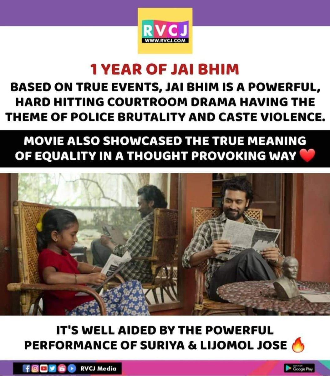 1 Year of Jai Bhim!

#jaibhim #suriya #lijomoljose #tjgnanavel #rvcjmovies #rvcjinsta @Suriya_offl @jose_lijomol