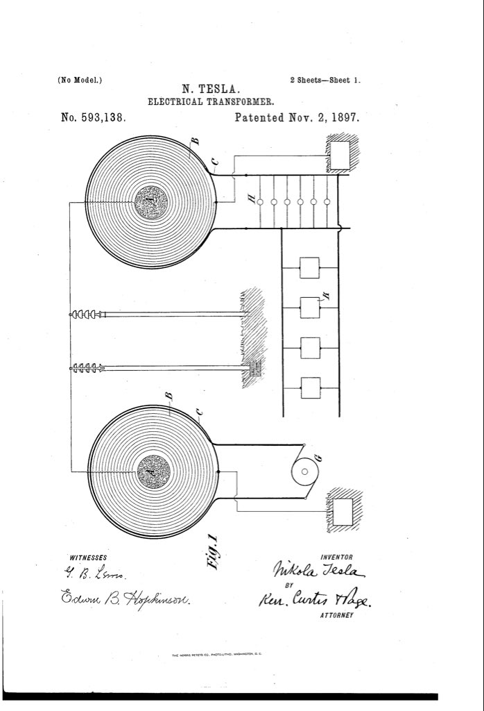 engineers_feed's tweet photo. On Nov 2, 1897, Nikola Tesla patented Electrical Transformer. https://t.co/ag9Tp7atNX