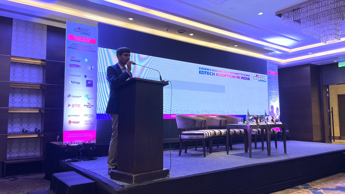 EdtechBharat's tweet photo. Rathish Balakrishnan, #BEI's steering committee member and Co-founder and Managing Partner of @_sattva , welcomes the conference attendees and shares the impact and learnings from the Bharat EdTech Initiative's year 1 of operations.

#BEIConference2022 #EdTechforBharat https://t.co/Kg9QCPmX1N
