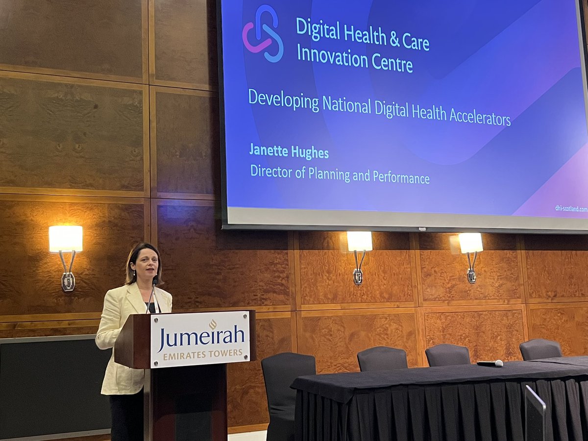 Janette Hughes <a href="/dhiscotland/">Digital Health & Care Innovation Centre (DHI)</a> opens the 1st #DigitalHealth Innovation and Investments Forum at @gccehealth #eHWDC2022