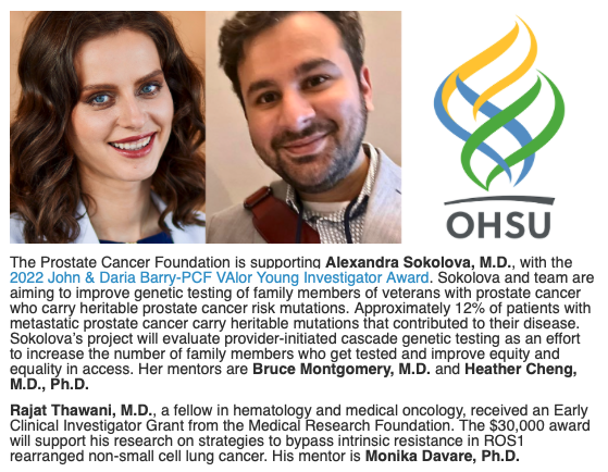 Congratulations to our fellow @RajatThawani for being awarded the Medical Research Foundation  Early Career Investigator Grant, with mentorship from the <a href="/DavareLab/">Davare Lab</a>. He will work on strategies to bypass intrinsic resistance in ROS1 rearranged NSCLC. <a href="/ros1cancer/">The ROS1ders, Inc.</a> #LCSM