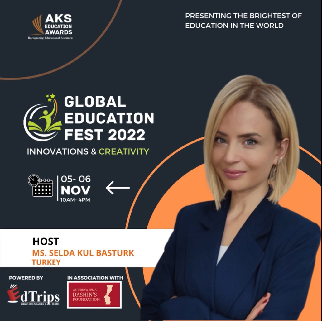 5-6 Kasım'da Hindistan'ın başkenti Delhi'de gerçekleştirilecek olan  2022 Küresel Öğretmen ödül törenine AKS Türkiye elçisi ve program sunucularından biri olarak katılıyorum. Ülkemi en iyi şekilde temsil edebilmek umuduyla....
<a href="/aks_awards/">AKS AWARDS</a> <a href="/being_sarvesh/">Sarvesh Jagdishraj</a> <a href="/tcmeb/">Millî Eğitim Bakanlığı</a> <a href="/istanbulmem/">mem</a>