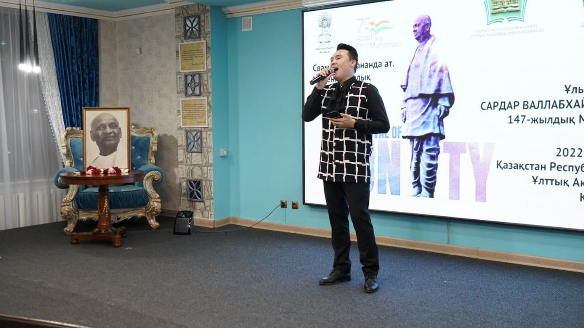indembastana's tweet image. On 31 October, Embassy and @iccr_astana celebrated Unity Day at the National Academic Library   featuring a photographic exhibition on the life of Sardar Vallabhbhai Patel.   

#SardarVallabhbhaiPatel #NationalUnityDay2022