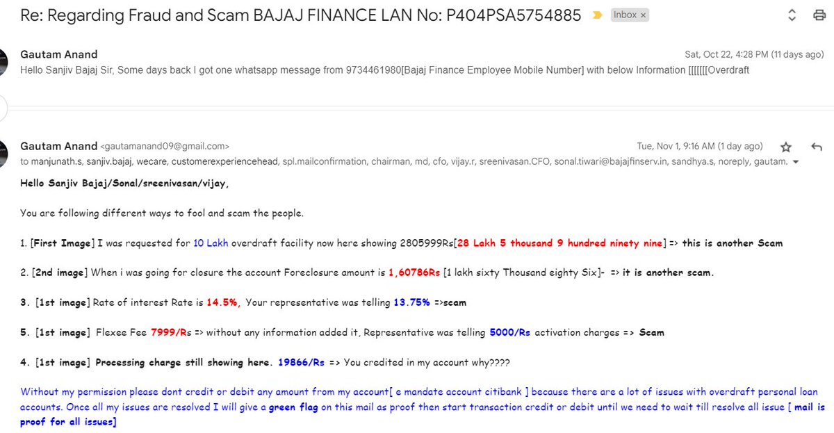 ATS_Live's tweet photo. @sanjivrbajaj  Sir, continuously I am sending mail for my issue but no one taking response. Please resolve it asap Sir. https://t.co/Je0Tps0ihr