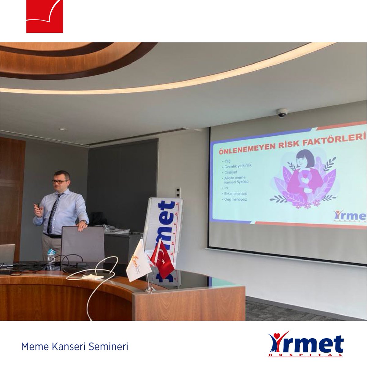 irmethospital's tweet photo. CinnaGen İlaç Fabrikası çalışanlarına Genel Cerrahi Uzmanımız Op. Dr. Hüsamettin Bayraktar ile “Meme Kanseri Farkındalık Ayı” sebebiyle seminer gerçekleştirdik.
#memekanseri #memekanserifarkındalıkayı #mamografi #irmethospital https://t.co/3Ok48Pqt0L