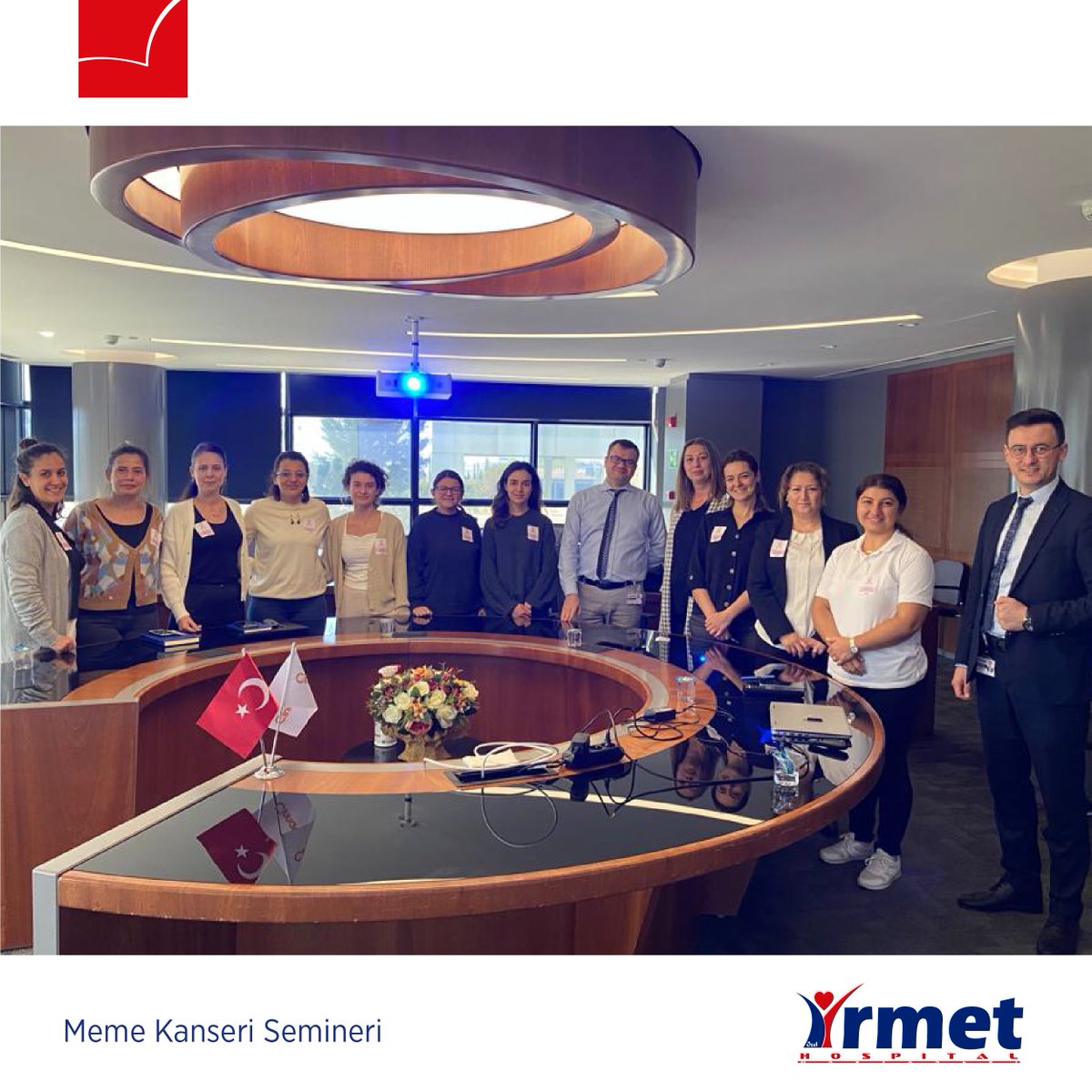 irmethospital's tweet photo. CinnaGen İlaç Fabrikası çalışanlarına Genel Cerrahi Uzmanımız Op. Dr. Hüsamettin Bayraktar ile “Meme Kanseri Farkındalık Ayı” sebebiyle seminer gerçekleştirdik.
#memekanseri #memekanserifarkındalıkayı #mamografi #irmethospital https://t.co/3Ok48Pqt0L