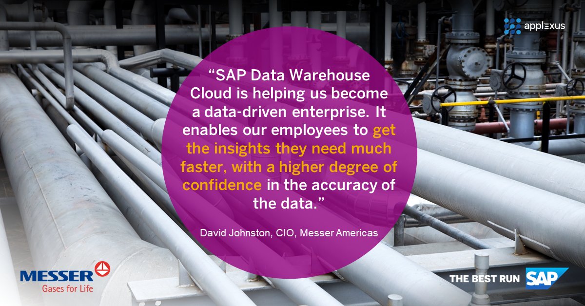 w_epting's tweet photo. Discover how SAP data and analytics solutions provide Messer Americas with a trusted and consistent view of the data to support business-critical decisions across the enterprise.

Read the full story: https://t.co/P0FjYLDgLE https://t.co/BhZZJWPqyf