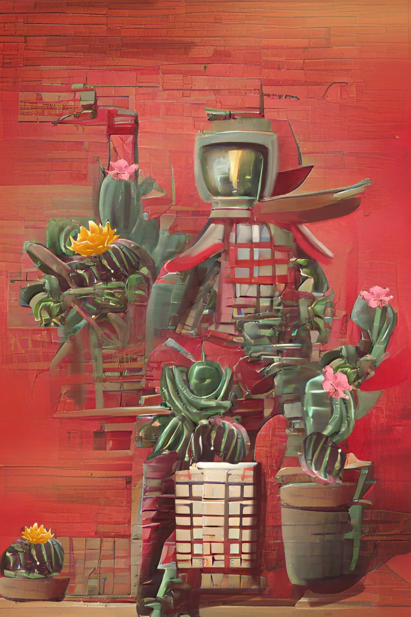 Ira76516994s's tweet photo. Can’t stop loving this robot 🤖
The FloraBot 12 with 🌵🌵🌵🌸
#nft #nftart #aiart #nftrobot
https://t.co/bNqPyIjUjL
ETH 0.03 https://t.co/z454O3MtWB