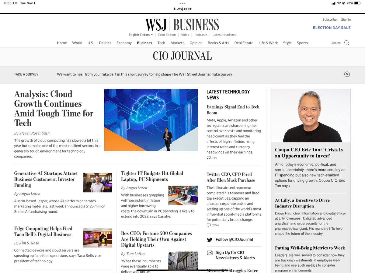 richardforrest's tweet photo. Coupa CIO Eric Tan: ‘Crisis Is an Opportunity to Invest!' Check out his insight in the @wsj! @coupa #CIO #businessspend https://t.co/211PsylFY0 https://t.co/3wd8ErtQDD