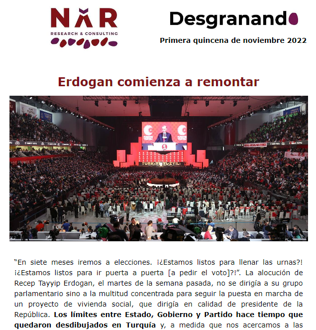 NarResearch's tweet photo. ⚠️🌐El #Desgranando de esta quincena ya está en tu buzón. Un análisis de la mejora en las encuestas de Erdogan en 🇹🇷, desvelamos la 'guerra proxy' en 🇺🇦 y abordamos las posibilidades de un liderazgo en las protestas de 🇮🇷. El mejor análisis en español del #MediterráneoOriental. https://t.co/5yx8tJ81Gd