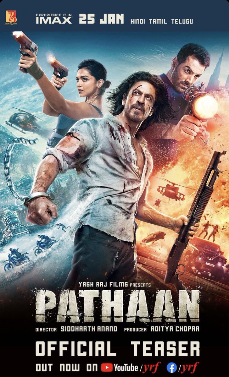 SumitkadeI's tweet photo. Bollywood Badly needed a film like #Pathaan .It has every ingredient needed to explode at the BO. Let me make a prediction- Film will take an openin of ₹ 45-50 cr &amp; could be the first hindi film to collect ₹ 100 cr in 2 days. @yrf &amp; @iamsrk are BACK &amp; HOW . #PathaanTeaser https://t.co/UfqMs9iPao