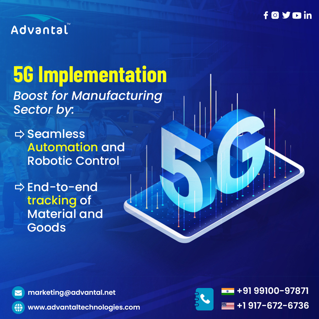 Advantal's tweet image. #5G implementation in manufacturing sector will help the industry embrace Industrial Revolution 4.0. The industry will have the required network speed for #IoT, #RobotControl, and #tracking and real-time updates.
#technology #experience #strategy #security #userexperience