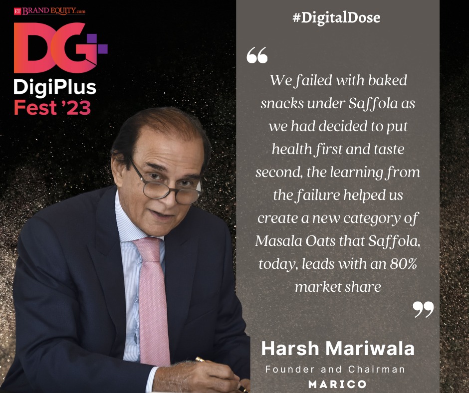 ETBrandEquity's tweet photo. Cheers to being halfway through the week. Here's your daily digital dose. 

@hcmariwala, Founder and Chairman, #Marico

#DigitalDose #DigitalMarketing #MorningMotivation https://t.co/CzEsqRVd6K