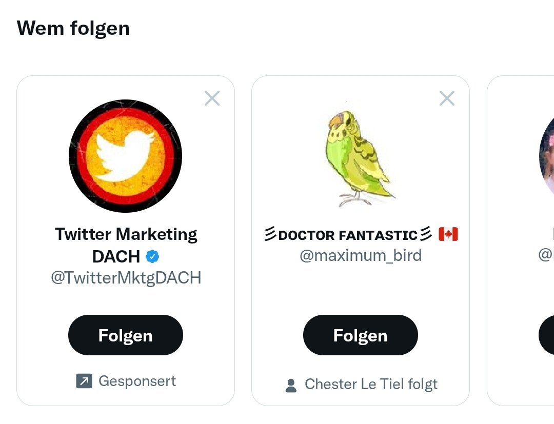Wird uns @TwitterMktgDACH vorgeschlagen, weil Sie auch einen Vogel im Profilbild haben?