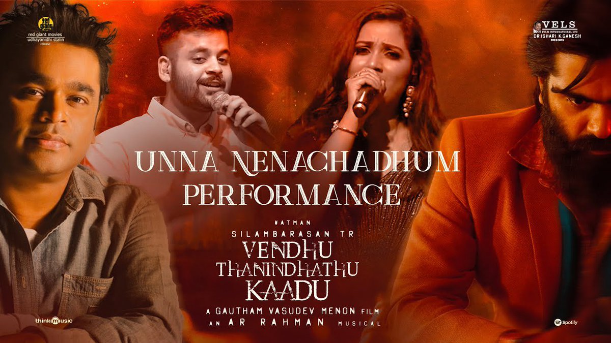 thinkmusicindia's tweet photo. Get robbed by the live performance of #UnnaNenachadhum by the amazing @shreyaghoshal and #SarthakKalyani !! 🤩🎶
#VTKAudioLaunch #VendhuThanindhathuKaadu
https://t.co/C9LqoNWsQP
An @arrahman musical
@SilambarasanTR_ @menongautham @SiddhiIdnani @VelsFilmIntl @IshariKGanesh https://t.co/GuMFIUXmo0