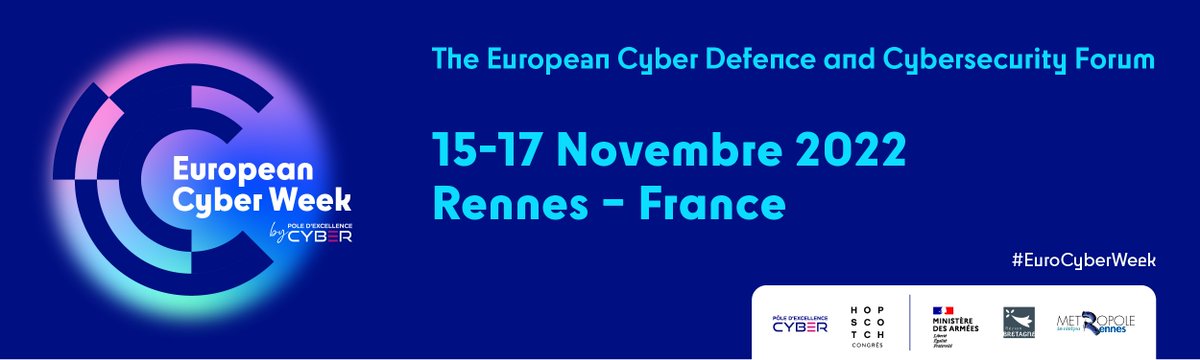 OrangeCyberFR's tweet photo. Venez rencontrer nos experts #cybersécurité à l’ European Cyber Week de #Rennes, du 15 au 17 novembre prochain sur notre stand ainsi que nos partenaires @pradeo et @pic_digital ! Inscription obligatoire et gratuite ici : https://t.co/aR0lRpCrc3 https://t.co/lw4Rd7Mpnr