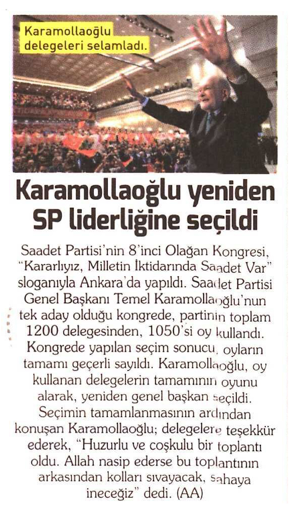 temelkmollaoglu's tweet photo. KARAMOLLAOĞLU YENİDEN SEÇİLDİ

Saadet Partisi’nin 8. Olağan Kongresi’nde konuşan Temel Karamollaoğlu, Erdoğan'a gönderme yaptı; "Hz. Ömer’i anlatmak kolay, Hz. Ömer’in adaletini uygulamak zordur!" dedi.

🔗https://t.co/chBNPXwJUe https://t.co/PSUH4uSB8B