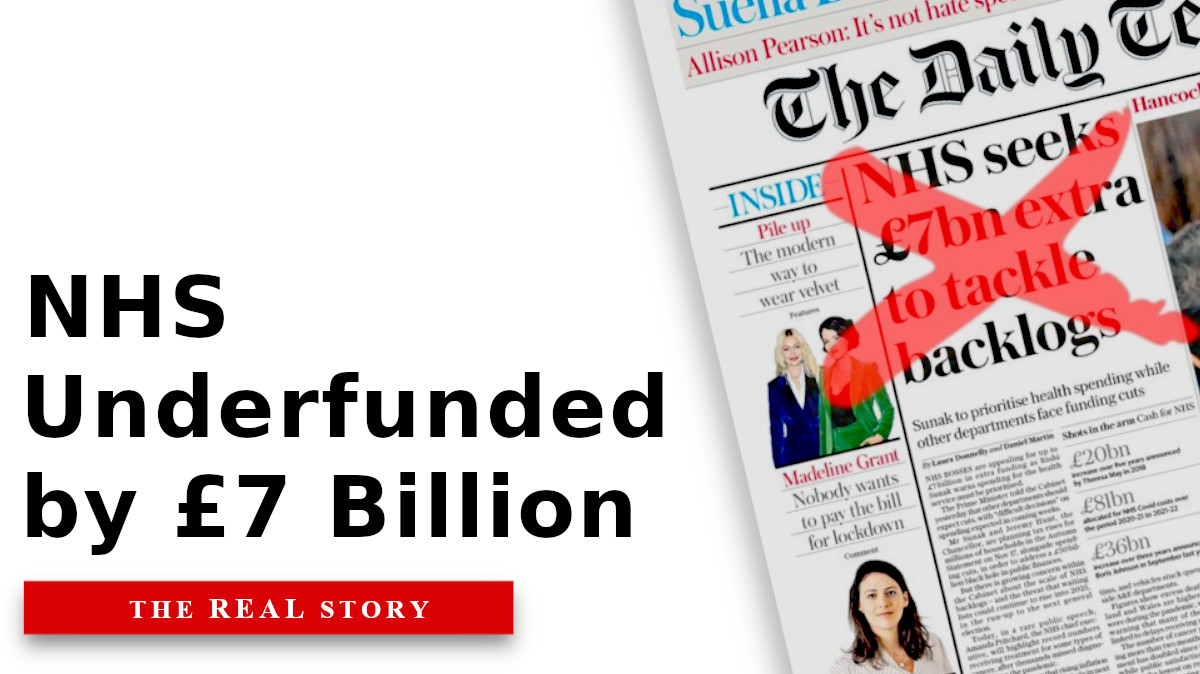 The Daily Telegraph is trying to tell you that the NHS is looking for an extra £7 Billion... to get you to want to privatise it. The truth is your Tory MP and the Conservative party have underfunded the NHS for 12 years. #GeneralElectionNow #ToriesOut118