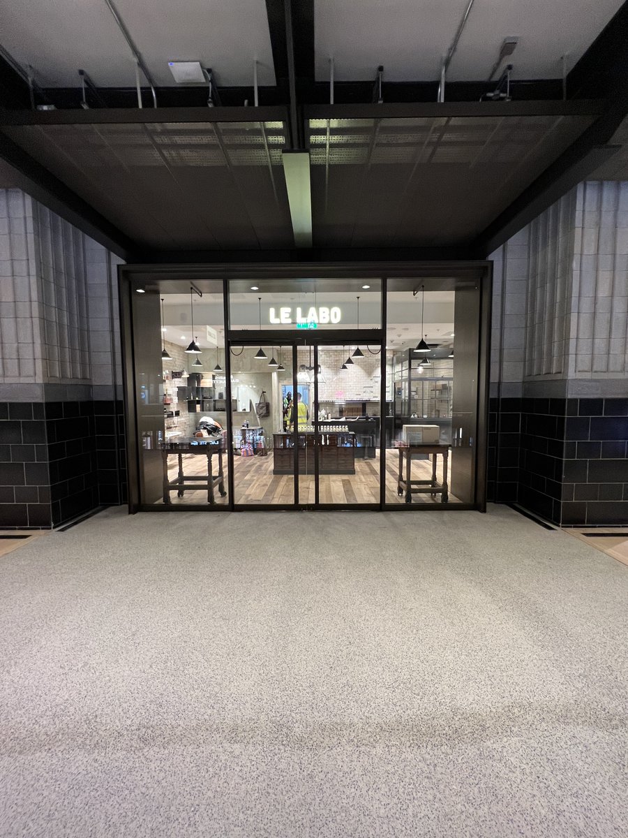 Here's a peek into our finished #shopfit for #LeLabo <a href="/BatterseaPwrStn/">Battersea Power Station</a> 
When you enter the store, it genuinely feels like you are in a laboratory. The placement of the lighting, the detailed brickwork, tiles on the walls all the aesthetics bring it to life.
#Retail#InteriorDesign