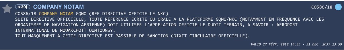 zepyaf's tweet photo. Dans les NOTAMs (qui s’appellent désormais NOTice to Air Mission et non pas NOTice to Air Men) on trouve parfois des perles.

Les copains, on doit vraiment dire « AÉROPORT INTERNATIONAL DE NOUAKCHOTT OUMTOUNSY TOUR, bonjour, AF 748 » ? �� https://t.co/ZB4HxUrWCu
