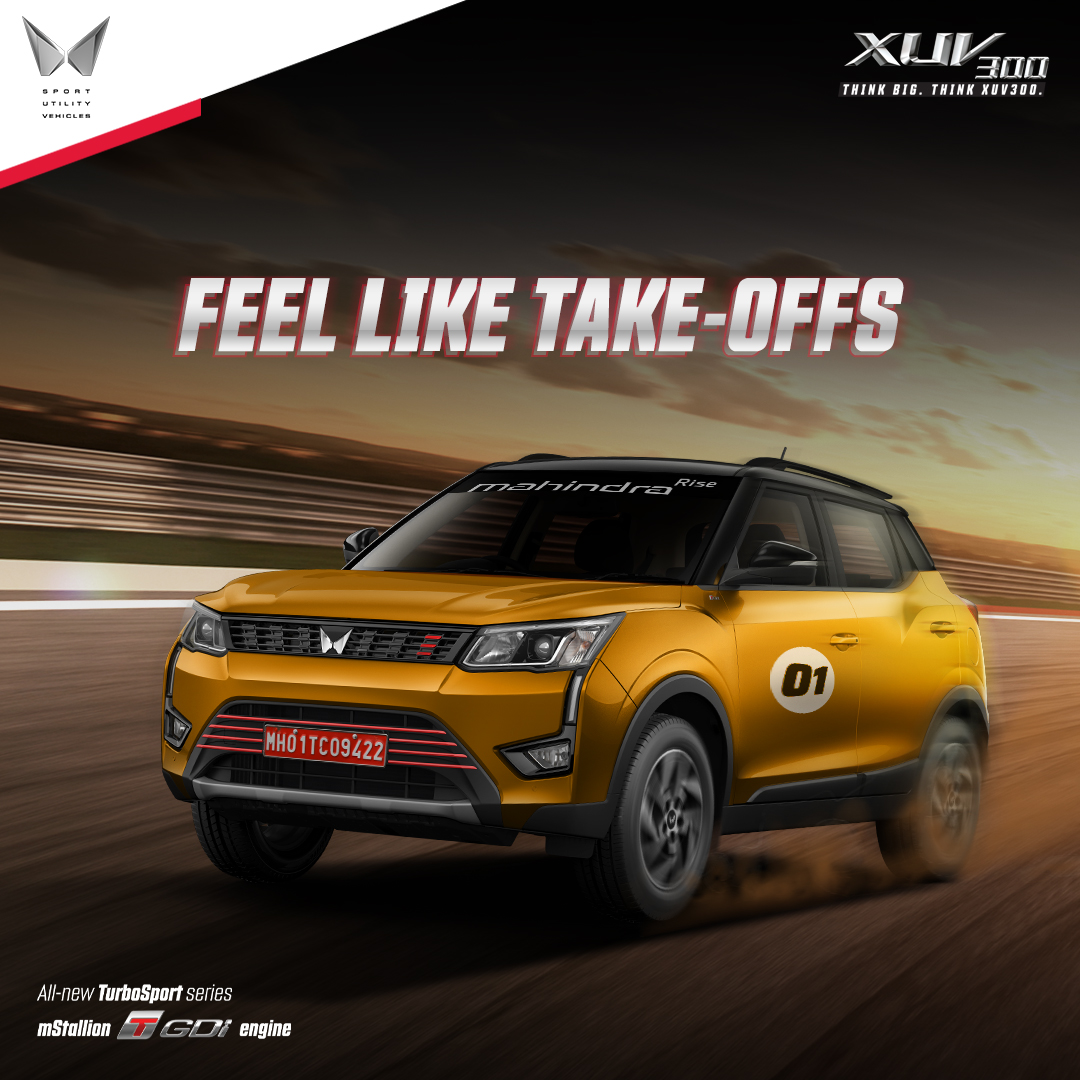 MahindraXUV300's tweet photo. Turn ordinary roads into runways with unadulterated power and turbocharged performance of XUV300 TurboSport.
Know more: https://t.co/vHvkpgpe5s

#TheUltimateThrillMachine #RallytoRoad #PeakPerformance #MahindraXUV300 #XUV300 https://t.co/FNQvGw812S