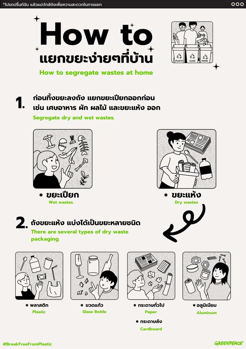 greenpeaceth's tweet image. แยกขยะเบื้องต้นง่ายๆคับจาร
มีขยะในถังลองแยกง่ายๆตามวิธีจากเอาขยะเปียกกับแห้งแยกจากกัน แล้วเอาถังขยะแห้งมาดูว่าแยกยังไงได้อีก อะไรขายได้แยกไว้ขาย อะไรรีได้แยกไปรีแต่ดูดีๆนะบางอย่างก็บอกว่ารีไซเคิลได้แต่จริงๆไม่ 

#BreakFreeFromPlastic