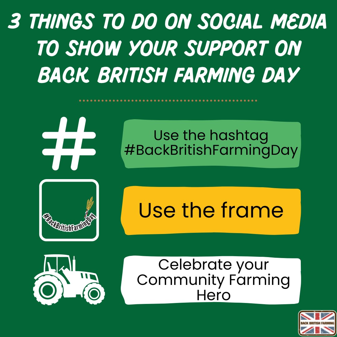 Celebrate Back British Farming Day! 1. Use the hashtag and tell us why you are passionate about British food and farming: #BackBritishFarmingDay 2. Get the social media frame: ow.ly/Pqag50LnUk2 3. Find out about your Community Farming Hero: ow.ly/R6MB50LnUl5