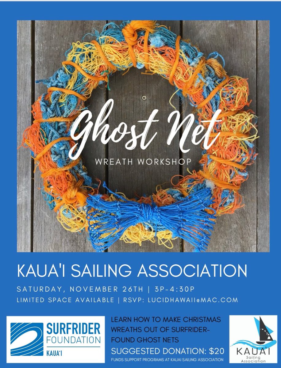 Make a holiday wreath from recycled marine debris!! Register to attend at lucidhawaii@mac.com
