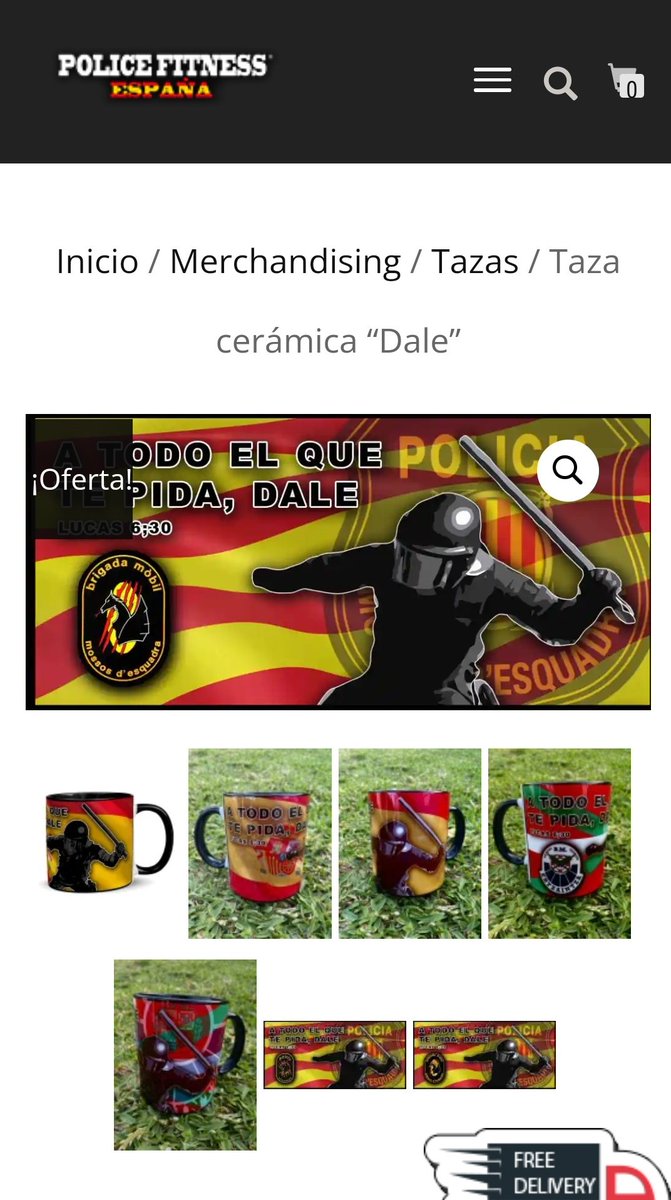 Anunci a Instagram. Però què és això? Una incitació descarada a la violència policial. Un "a por ellos" en forma de tassa. El forat a què ens porta el 155 i el discurs de Felipe VI el 3 d'octubre. Reaccionem!