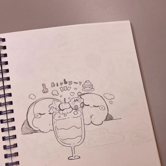 #カービィ 
今日の落書き~🍰🎶 