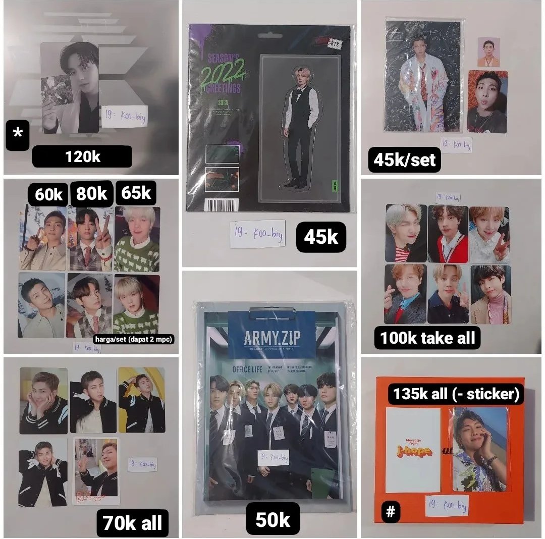 telepathiy's tweet image. WTS mau stop collect

✅️ bisa 🍊 gratis ongkir, keep event

overall good condi kecuali * dan #

📍Bekasi

t. wts want to sale bts rm namjoon jin seokjin jhope jimin jungkook taehyung ina murce album butter peaches ab se ptd proof standard season greeting 2022 sg22 little wishes