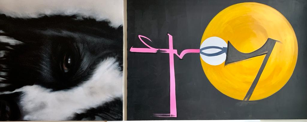 ulrikekubatta's tweet photo. Loving my new art work by #JoolsMatthews in my office. STRAY
#StrayDog #graffitiart #collie #daily_inspiration https://t.co/9sqyMKAXF9