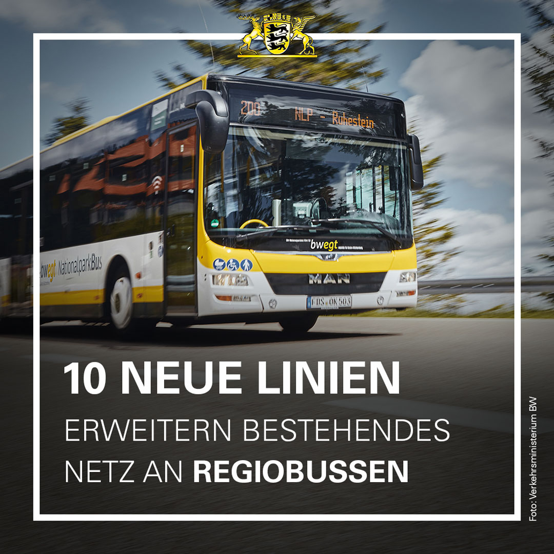 VerkehrBW's tweet photo. #ÖPNV in ländlichen Regionen? Unbedingt! Unsere #Regiobusse in Baden-Württemberg bringen auch Orte ohne einen Bahnhof ans Netz. 46 Linien haben wir schon. https://t.co/GXeuABdE4K