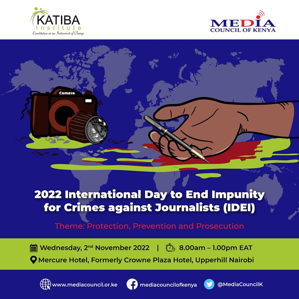 dave_thedj's tweet photo. Joining fellow Journalists' and media practitioners  and the @mediacouncilk together with @katibainstitute to commemorate the International Day to End Impunity For Crimes Against Journalists on 2nd November 2022.
 #IDEI22 
#TruthNeverDies https://t.co/TqJcFqlRIp
