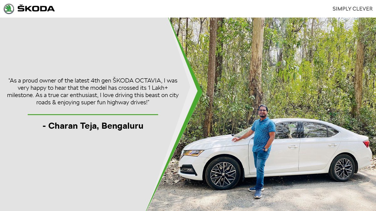 SkodaIndia's tweet photo. Drives through the city roads &amp; highways - done. 
We hear the mountains calling you already! 😉
 
Ready to take a road trip @charan2507

#SKODAIndia #SKODAOCTAVIA https://t.co/INnEmfNxpw