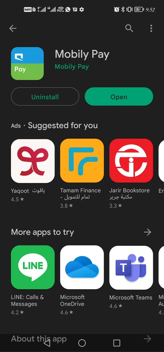 mtuh11's tweet photo. When I'm going to open my mobily pay. The error coming. Even my app is up to date. Also I delete the app install again but same error. Help me please @MobilyPay @Mobily https://t.co/4xYDDVNFrB