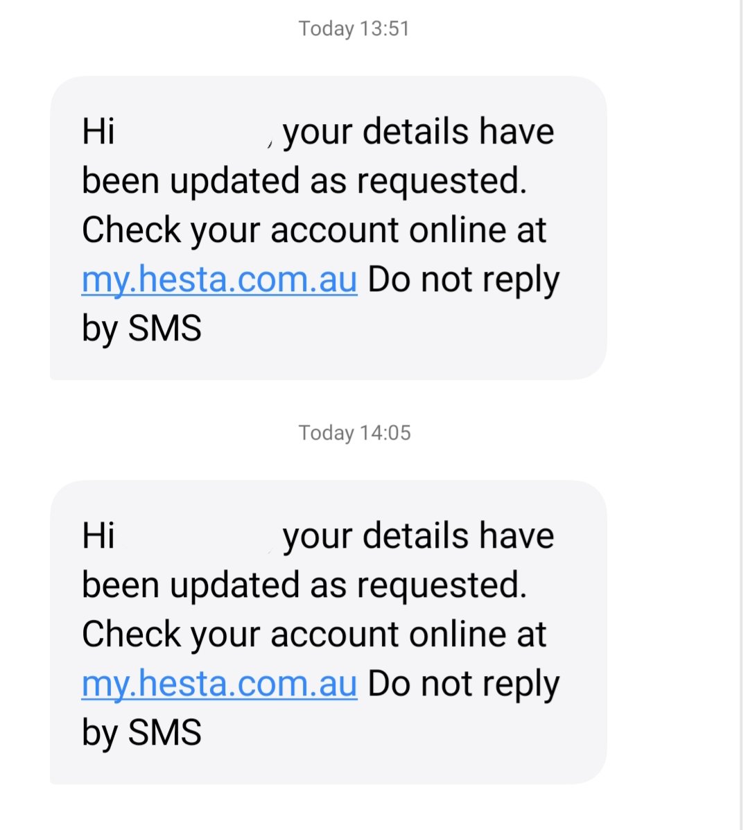 NVelociraptorC's tweet photo. Hundreds of @HESTASuper customers have received multiple unsolicited text messages. 

Website is down.
No answer from call centre (many on hold or given up.)

No statement from #HESTA about what's going on. But they ARE deleting/hiding comments on Facebook. https://t.co/wKv6JsuU1K