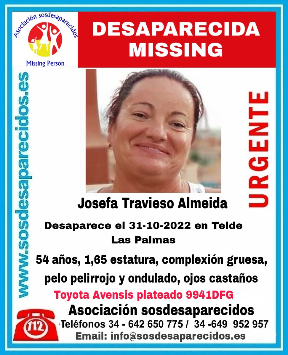 🆘 DESAPARECIDA
#Desaparecidos #sosdesaparecidos #Missing #España #Telde #LasPalmas